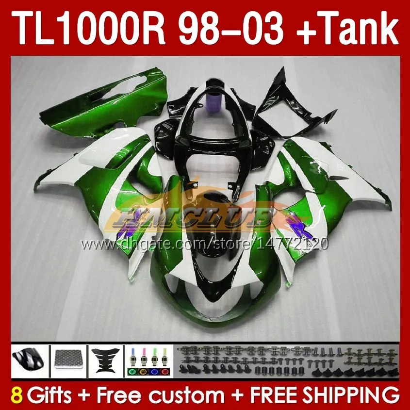 & Tank Fairings For SUZUKI TL-1000R SRAD TL-1000 TL 1000 R 1000R 98-03 Bodywork 162No.123 TL1000R 1998 1999 2000 01 02 03 TL1000 R 98 99 00 2001 2002 2003 Fairing green stock