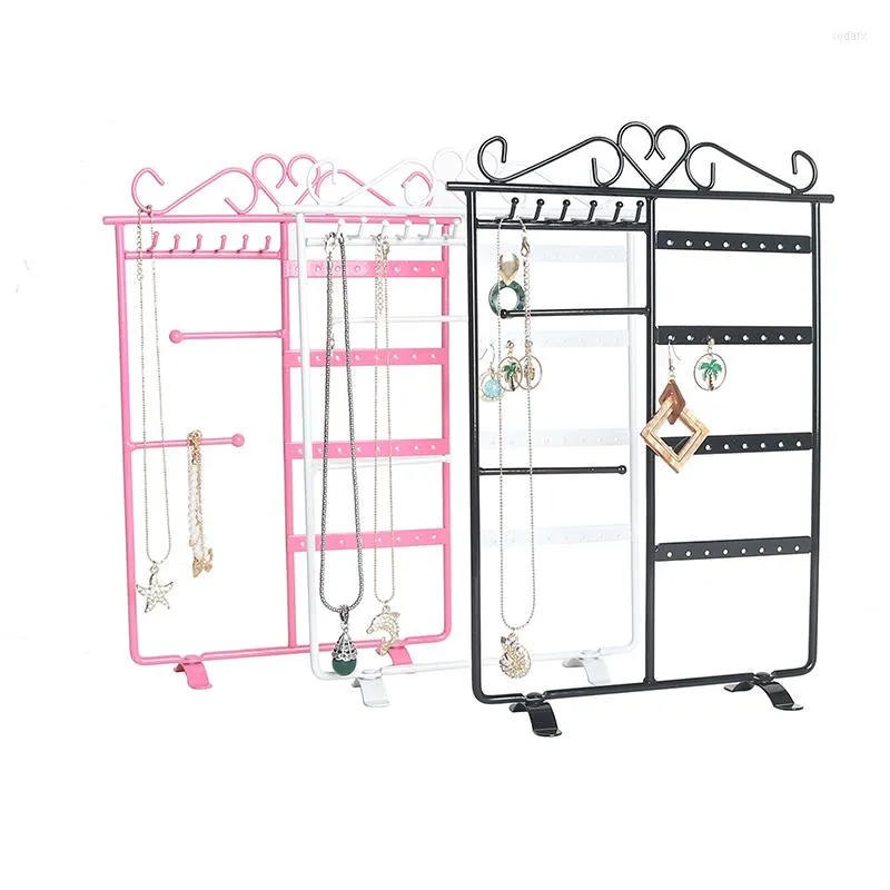 Jewelry Pouches Metal Earrings Display Ear Studs Necklace Chain Storager Holder Stand Organizer Rack
