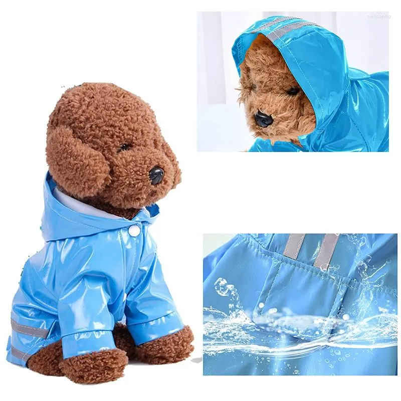 Hondenkleding Spring Zomeroutfit Regenjas Reflecterende PU Puppy Pet Rain Coat Hapleed Waterproof Jacket Kleding voor honden Chihuahua