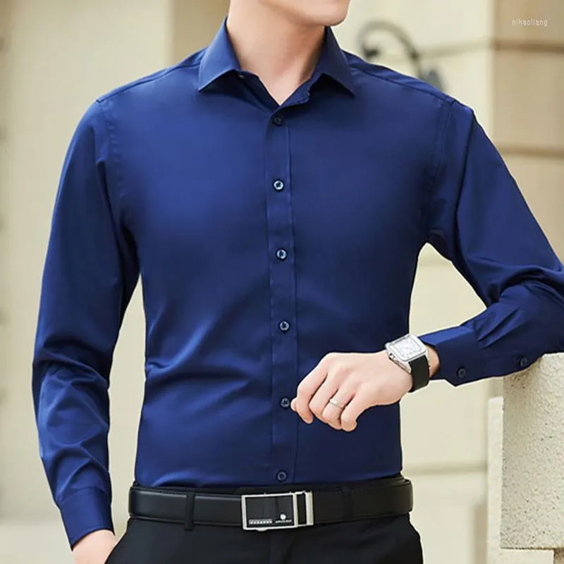 Men's Casual Shirts Pesbei Spring Men's Shirt Solid Color Professional Top Long Sleeve Business Trend Simple Fashion Coat Man