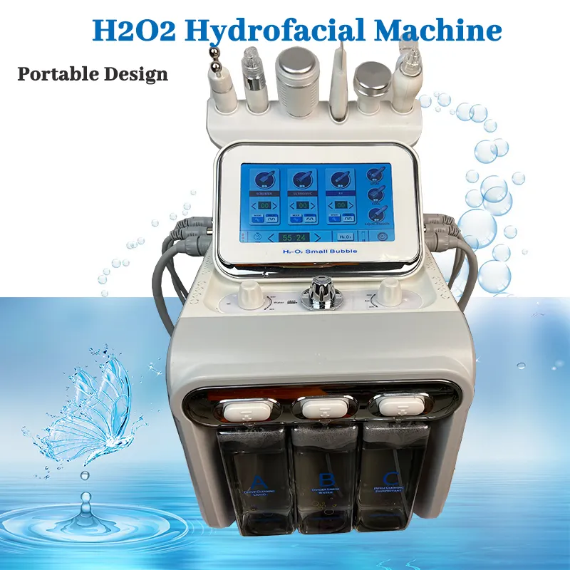 6 in 1 tragbare Mikrodermabrasionsmaschine Hydrofacial Dermabrasion Master Hautaufhellung Porenschrumpfung SPA Schönheitsausrüstung