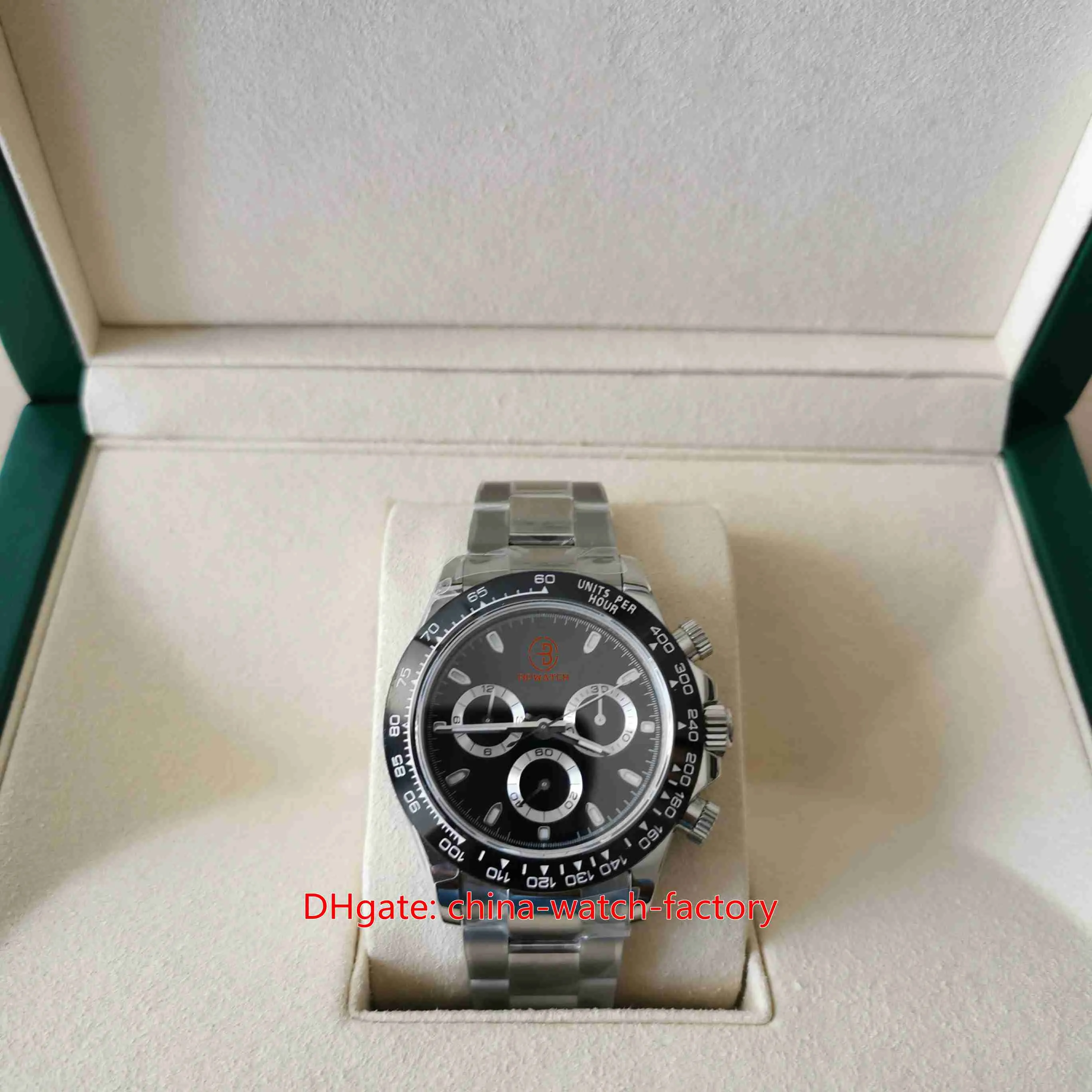 BP Factory Mens Watch Chronograph Working 40 mm kosmografa 116500 Czarna ceramiczna ramka zegarków CAL.7750 4130 Ruch Mechaniczne automatyczne zegarki męskie