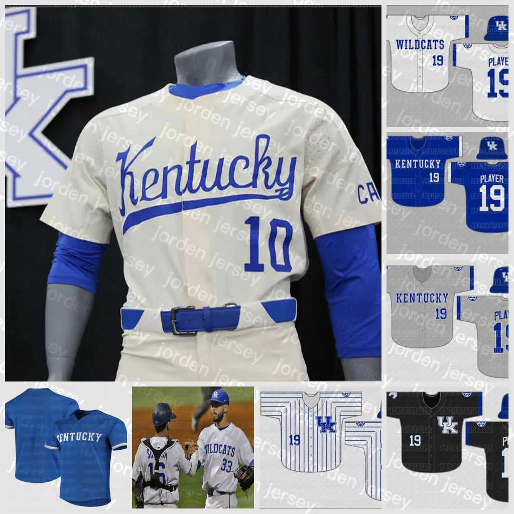 Baseball Jerseys new College Baseball Wears Mens Custom NCAA Kentucky Wildcats Baseball Jersey Zeke Lewis Justin Olson Brett Marshall Kyle Music Jake Thompso