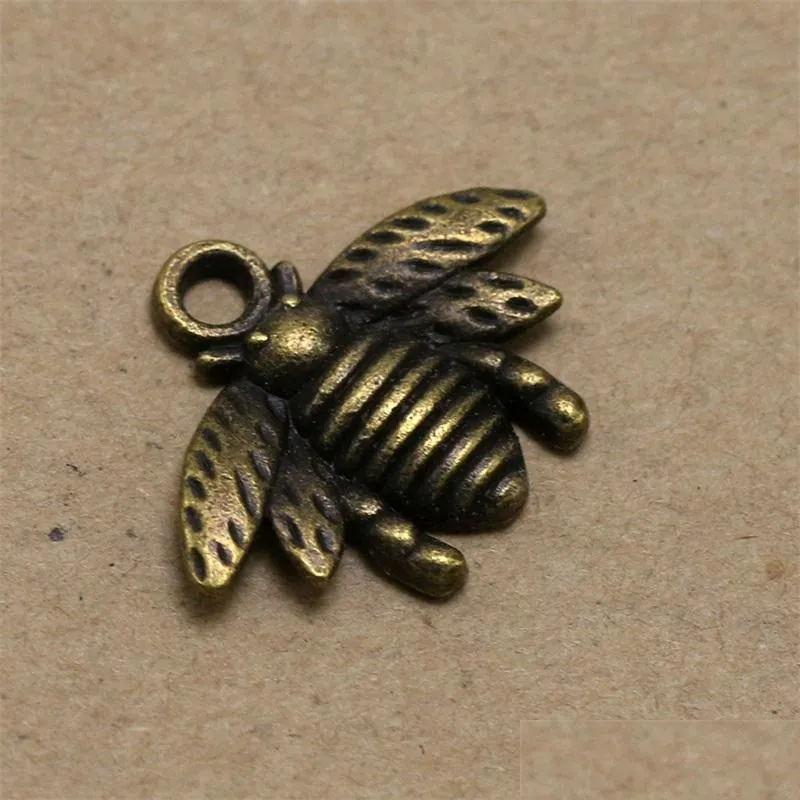 Ciondoli 150pcs 21x16mm in lega di zinco incantesimi antichi bronzo bumpbee ape da miele per gioielli che producono pendenti fatti a mano fai -da -te dropliv dh8rd