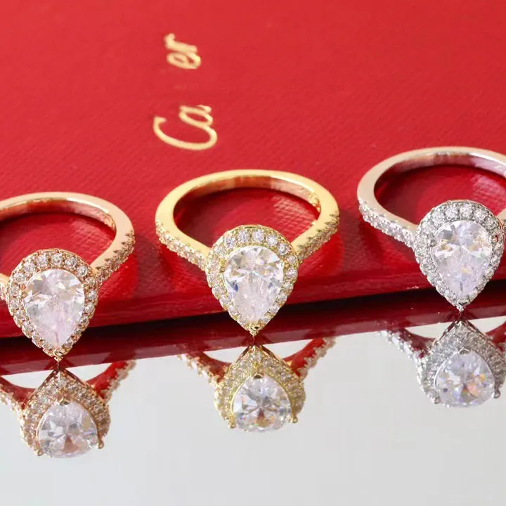 他のデザイナーリングLuxurysLoveRings Luxury Designer Jewelry Classic Hot Staly Big Diamond Ring Lovers Gifts非常に素敵なdyqf