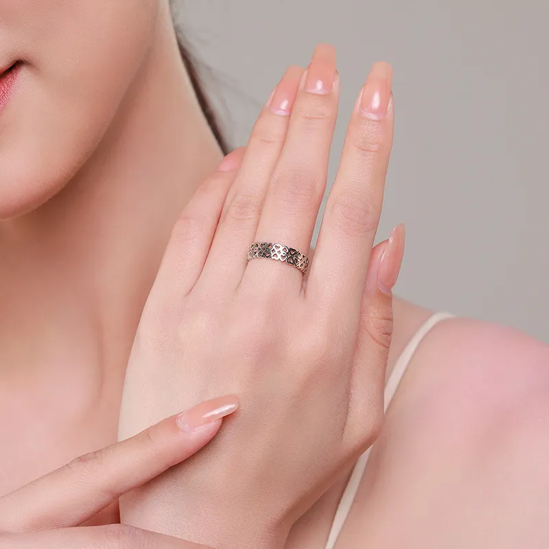 Jewelryrings Modian Authentic 925 Sterling Silver to Simple Style Ring for Womenサイズ5 6 7 8 9素晴らしいジュエリーギフト