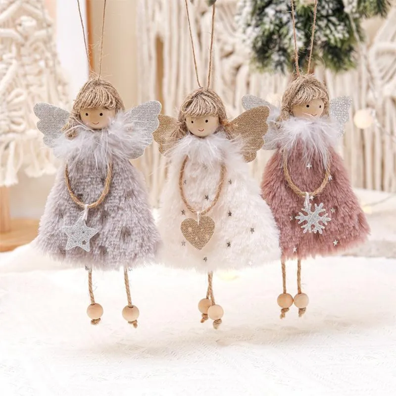 العام الجديد 2022 يعرض Soft Soft Plush Girl Doll Decorty Decoration Xmas Ornament Toys Christmas Tree Pendant Decor Decor Rre15054