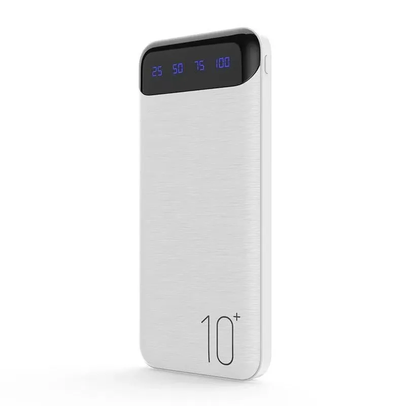 Banque d'alimentation 10000mAh 5V-2.1A Charge rapide 2 USB Type C Affichage num￩rique LED de batterie externe ￠ haute capacit￩ USB