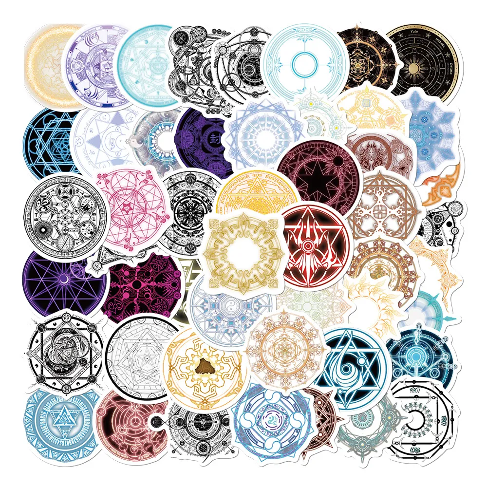 50pcs Mysterious Magic Circle Style Style Sticker Array Arreay Sticker Diario Diario Diario Diario Etichetta Album Scrapbooking