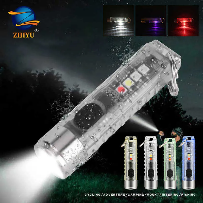 Flashlights Torches New Mini Keychain Flashlight TYPE C Fast Charging