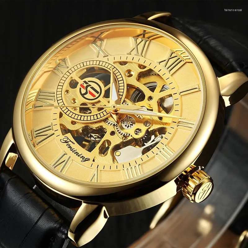 Armbandsur OpenWork Manual Mechanical Watch Fashion Business Men's With