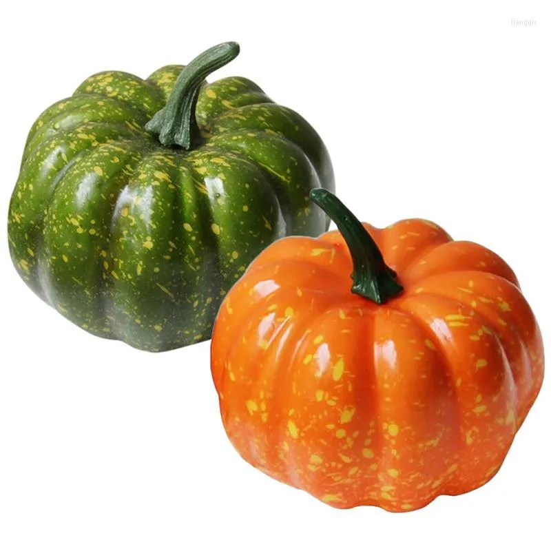 Decorative Flowers 2PCS Artificial Pumpkins Bright Color Fake Vegetables Simulation For Home Decorations