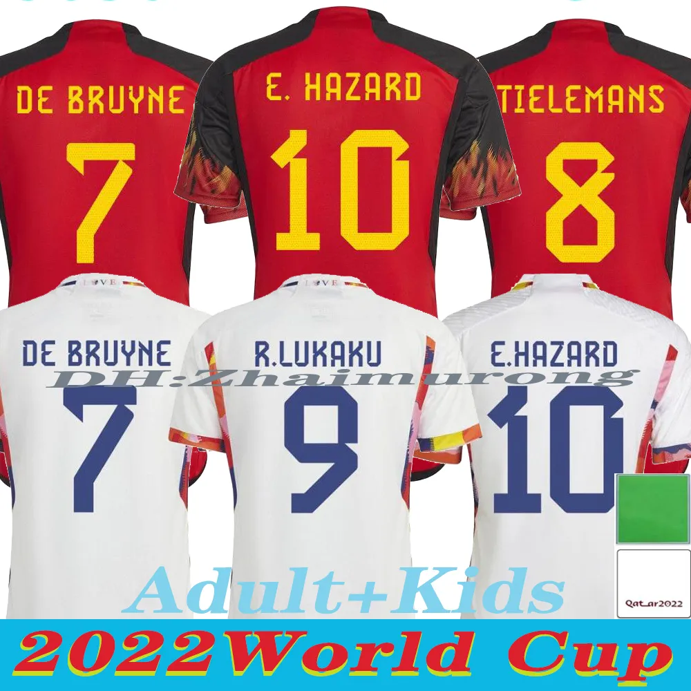 E.HAZARD fotbollströjor 2022 De Bruyne LUKAKU 22 23 fotbollströja HAZARD Camiseta futbol KOMPANY MERTENS Belgique postlott Fot Vuxna män och barn kit