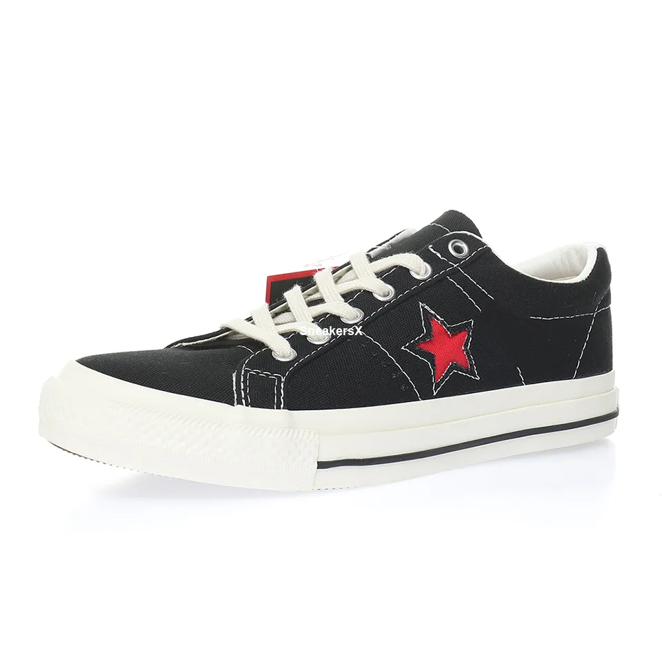 Heart One Star Ox Black Canvas Shoe for Men Hearts Sneakers Mens Love Skates Shoes Womens Skate Women Sports A01791C