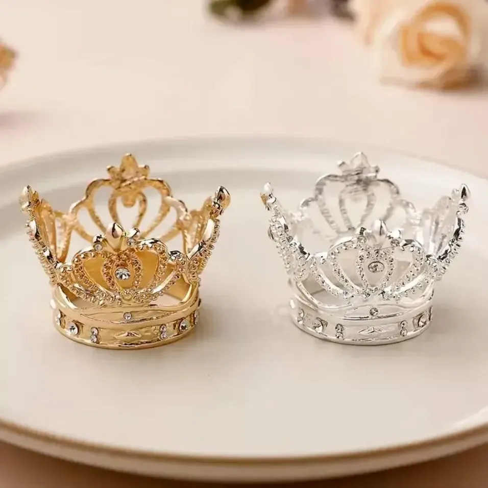 Crown Napkin Ring Gold Silver Napins Buckle Hotel Wedding handdoekringen Banquet B1015