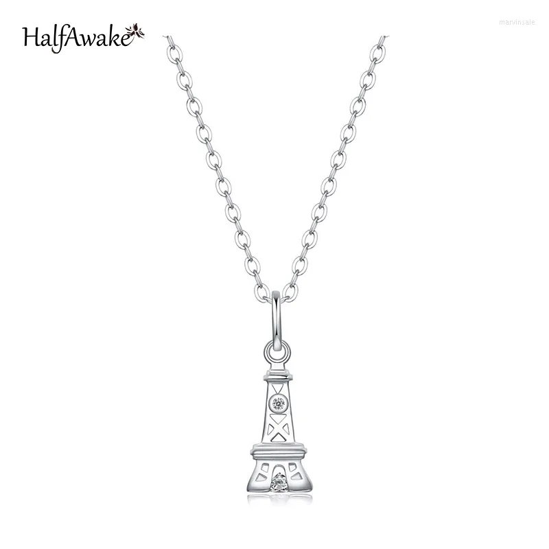 Chaînes Tour Eiffel Moissanite Collier Pour Femmes S925 Bijoux En Argent Sterling 40-45cm Chaîne Avec Pendentif Fête Des Mères Saint Valentin