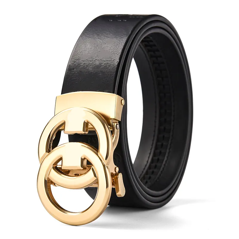 Designer Belt Mens Alloy Automatic Buckle Leather Belt Man Fashion Jewelry Gifts High-end First Layer Leather Belt Wholesale