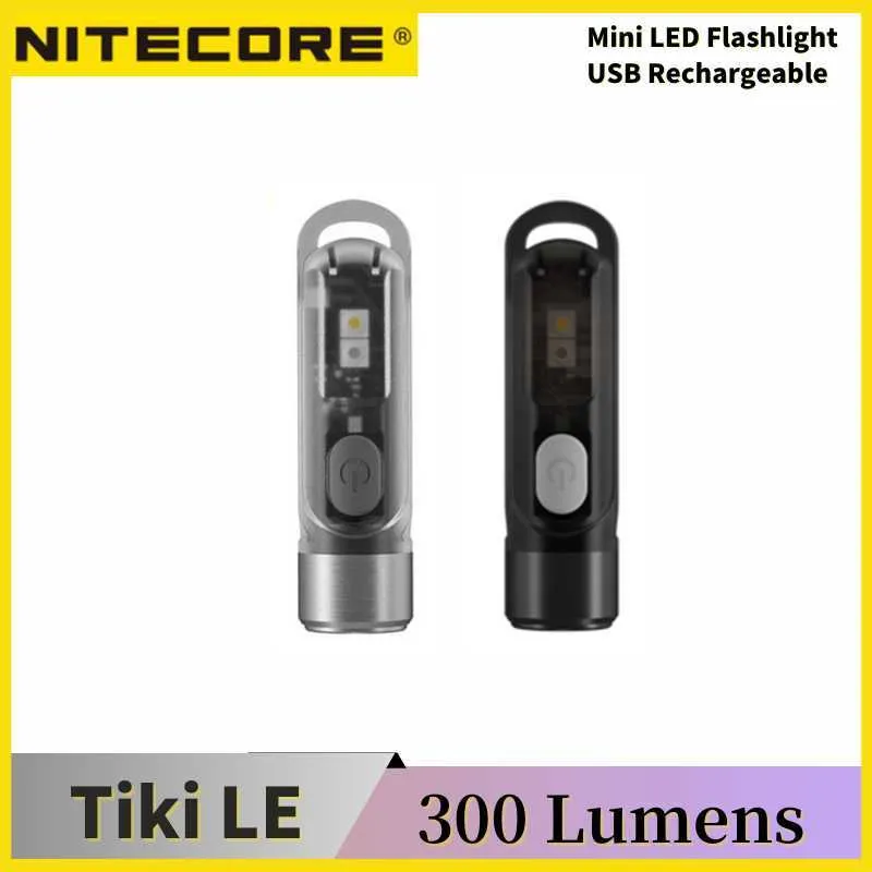Keychain Flashlights Torches Light 300Lumens USB Rechargeable 내장 배터리 보조 레드 블루 트리플 LIHGT LED FLASHLIGHT L221014