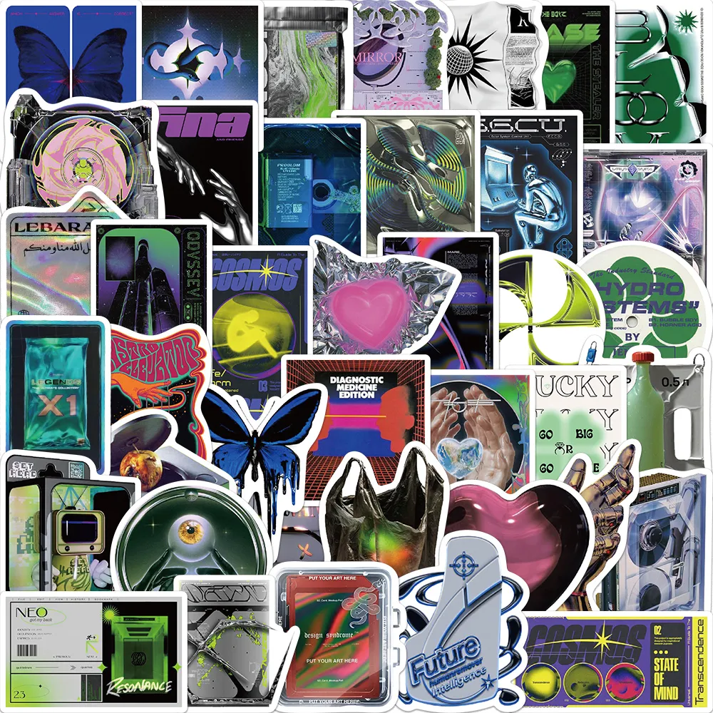 40PCS Cool Harajuku Acid Graphic Art Stickers Kids Toy DIY Diary Suitcase Scrapbook Phone Laptop Graffiti Sticker