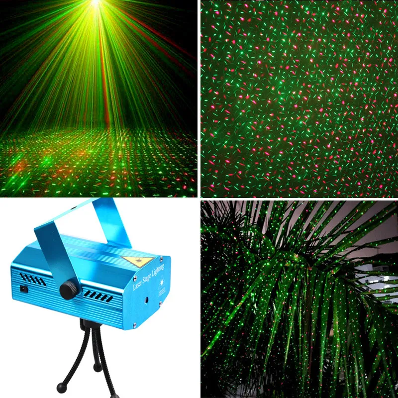 150 MW Mini Moving Stage Laser Led Lights Projectoren Starry Sky Red Green LED RG voor muziek Disco DJ Feest Kerstmis Lichte projector met statief met statief