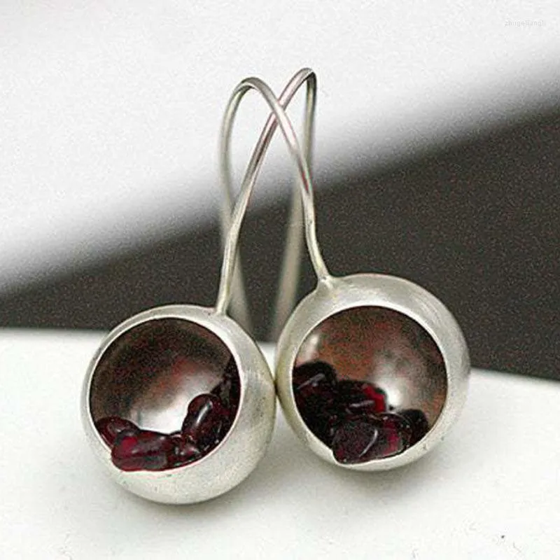 Boucles d'oreilles pendantes bohême naturel rouge grenat grenade goutte pour les femmes bijoux tribaux Vintage Brinco boucle d'oreille Pendientes