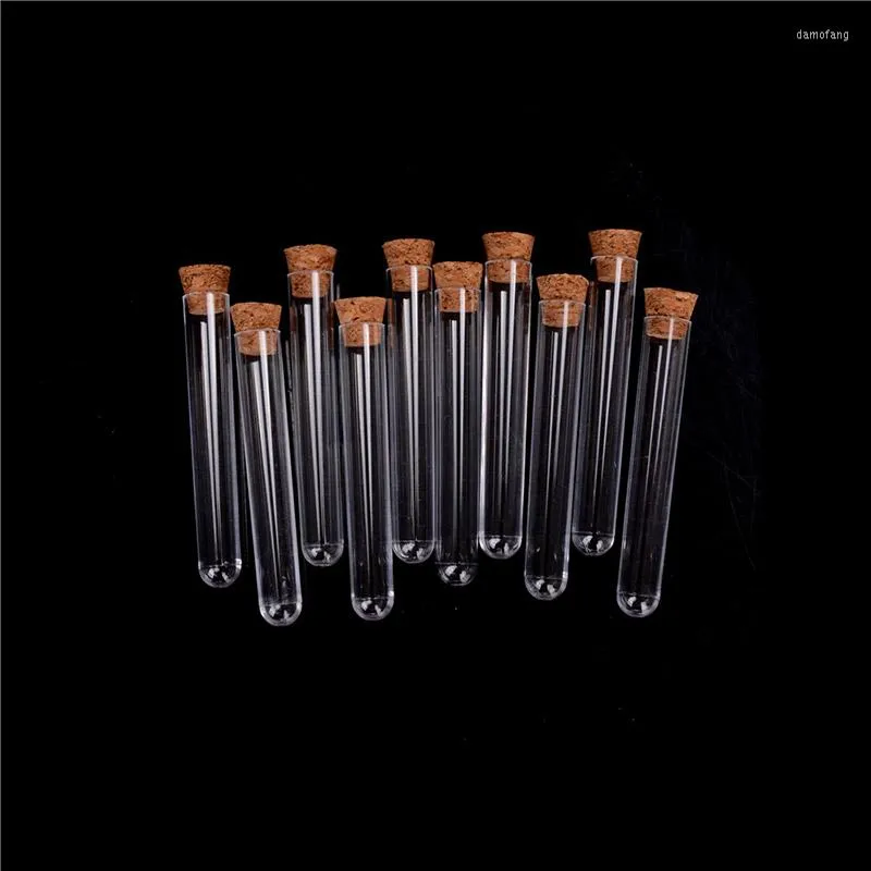 100pcs Laboratoire de laboratoire tube à essai en plastique avec expérience de laboratoire en liège favorable Bouteille rechargeable 16x95 mm