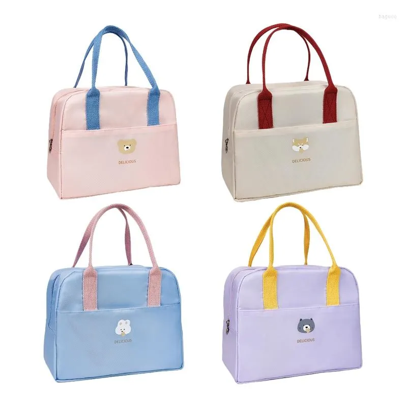 أدوات المائدة مجموعات دائمة Bento Pouch Thermal Fox Fox Box Box Tote Cooler Cont