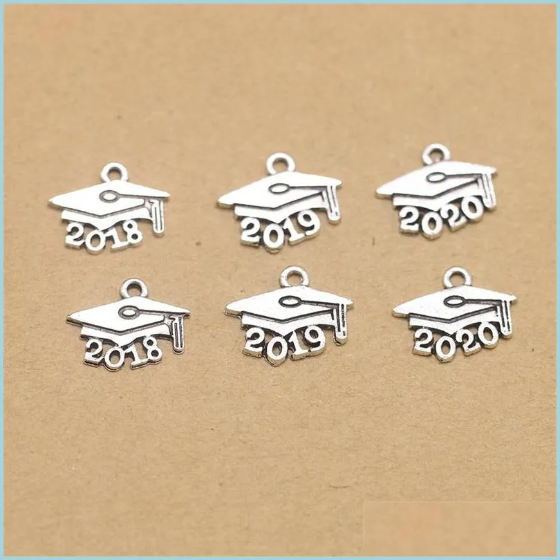 Charms Fashion Alloy 2021 2022 Trencher Cap Charms Graduation School Gift 14X18Mm Drop Delivery Jewelry Findings Components Dhf1T