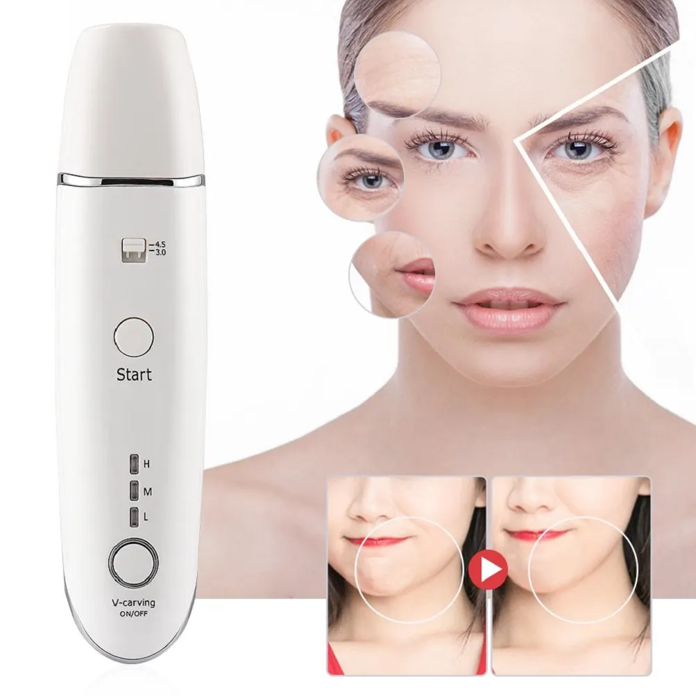 Mini Machine de beauté ultrasonique Portable Hifu RF, Lifting du visage, ligne d'élimination des rides, dispositif Anti-rides en forme de V pour resserrer la peau