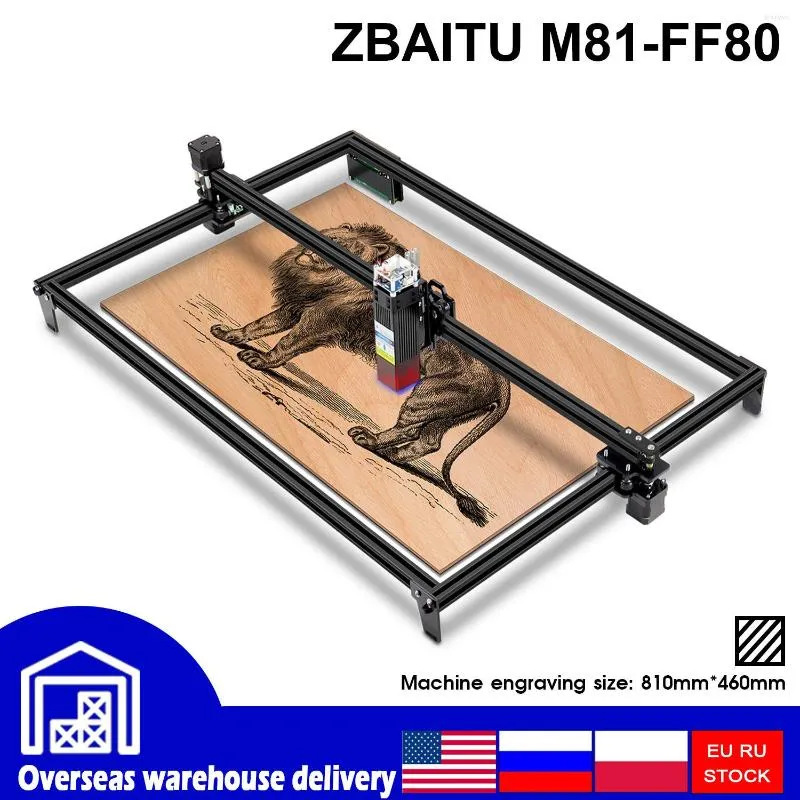 81x46cm Lazer Gravorlu 80W Kesme Gravür CNC Kesici Makinesi WiFi/FAC/GÖZ KORUMA AHŞAP Boşluklar Metal Kağıt PVC