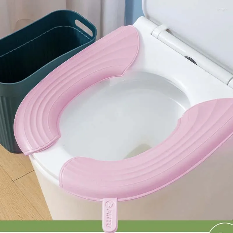 Toiletstoelbedekkingen Universele waterdichte DIY Mat met handvat huishouden Eva verdikte niet-Dirty Hand Cover Sticker Badkamergereedschap