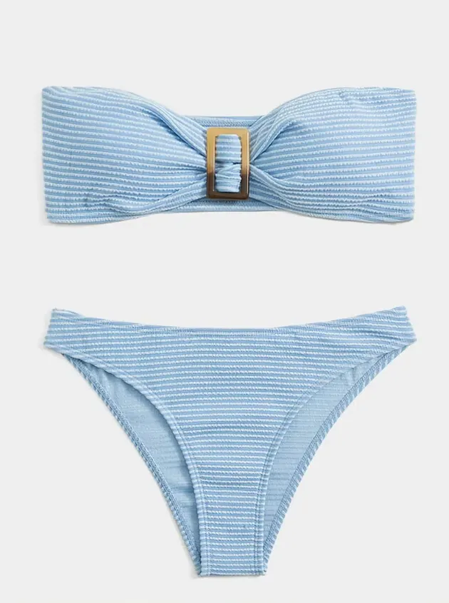 Anello di controllo della pancia femminile collegata a costumi da bagno Bandeau Bikini