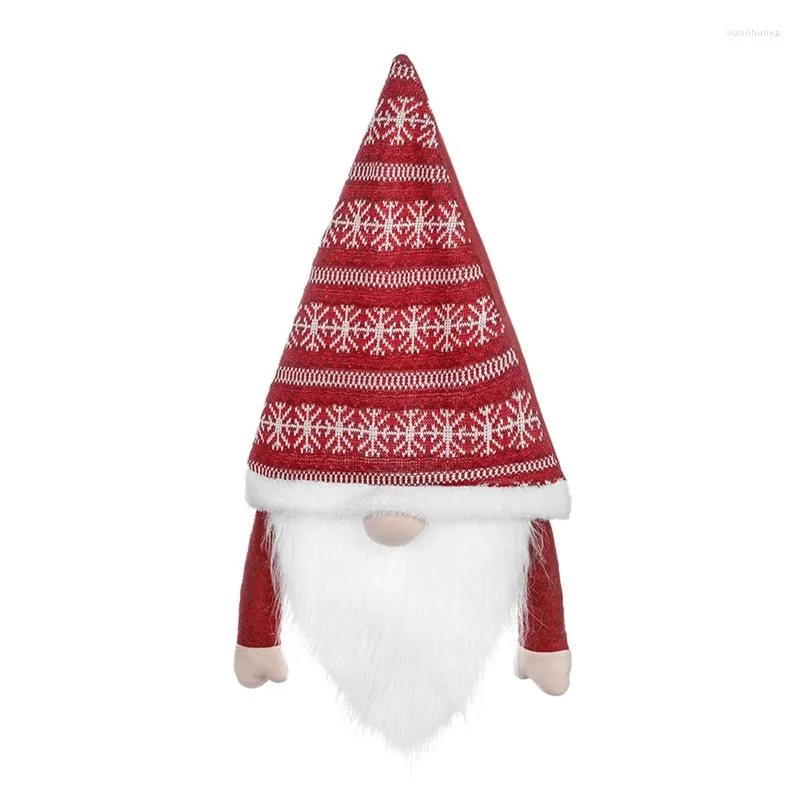 Kerstdecoraties Gnome Tree Topper Snowflake Hat Xmas Santa Scandinavian Gnomes Pluche Zweedse tomte voor vakantie