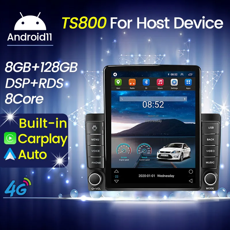 Universal Car dvd Autoradio Multimedia Player Head Unit Android 11 Carplay 8G for Tesla Vertical Style Screen GPS Navigation