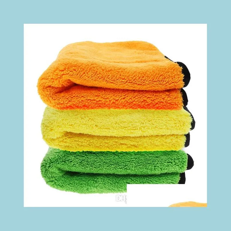 Havlu 45 x 38 Carstyling Twocolor Çiftlü Kalın Superabsorbent Coral Kaşmir Havlu Araba Yıkama Yüksek Kaliteli Damla Teslimat 2 DHTGA