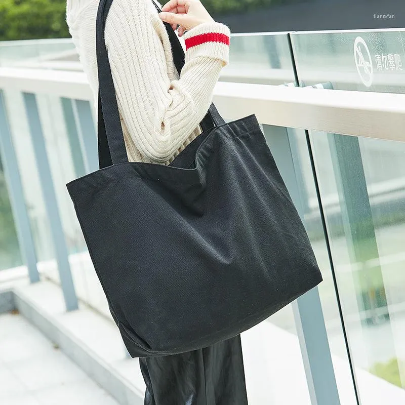 Torby wieczorowe damskie torebka na ramię płótno japońskie proste stały kolor torebki o dużej pojemności