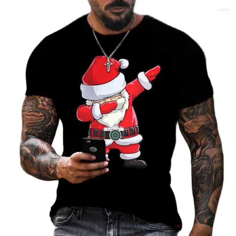 メンズTシャツ2022クリスマスメンズTシャツ3Dプリント半袖ブランドシャツ大型ティーマン面白いクリスマス服のトップス