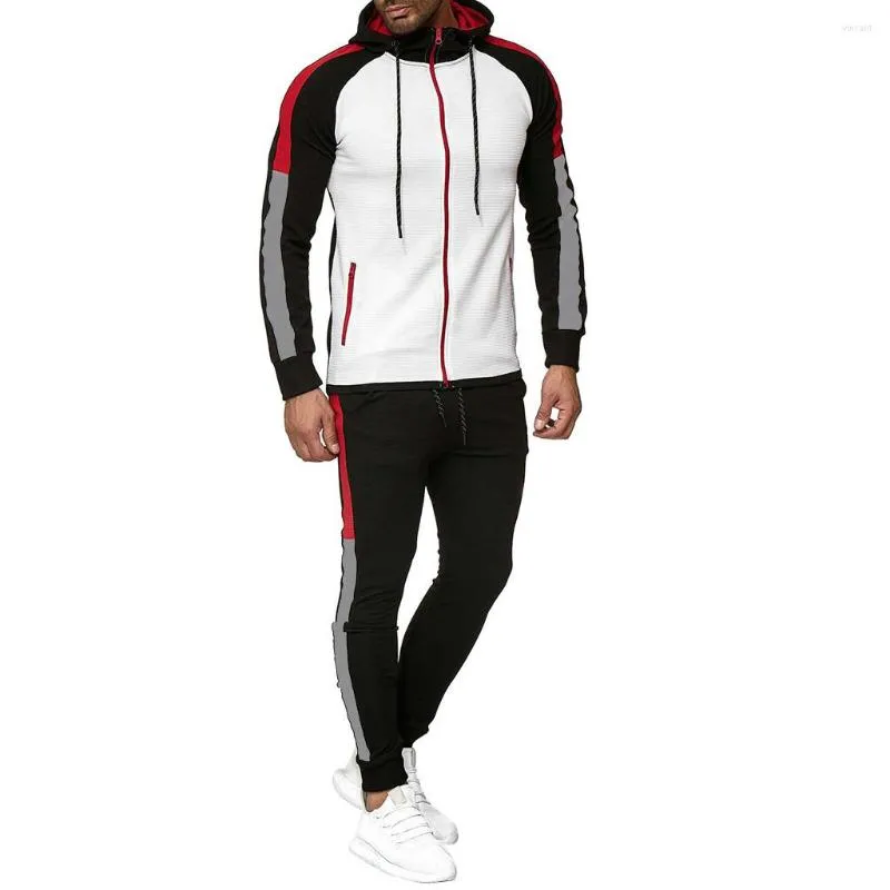 Men's Tracksuits Mens gradiente de outono Zipper impressão de moletom de calça superior conjunto