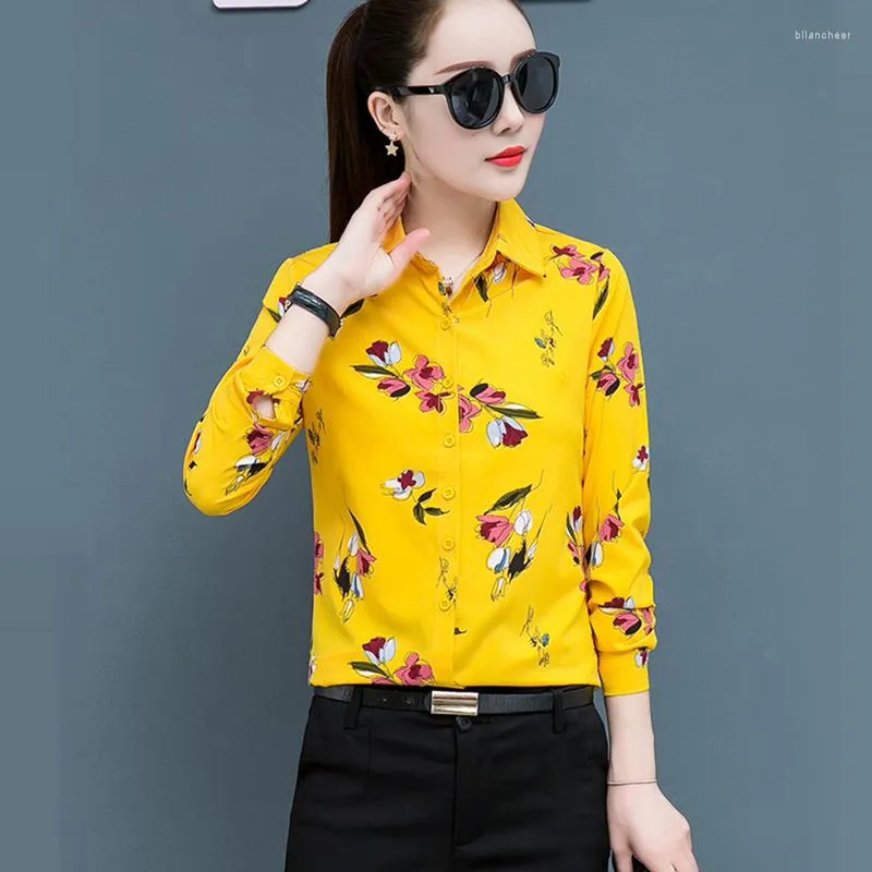 Women's Blouses Fashion Chiffon Women Office Lady Shirt en Blouse Long Sleeve Blusas Largas Plus Size XXXL/5XL Dames Tops