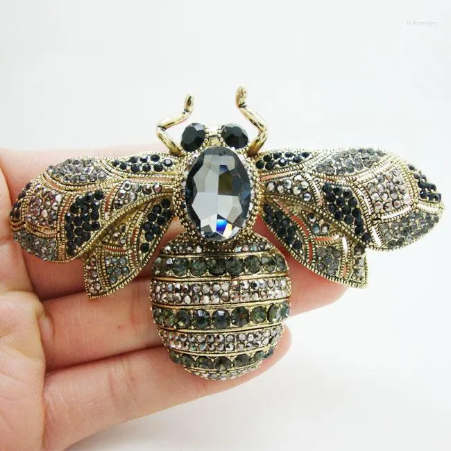 Broches unieke zwarte bijenbroche strass kristal insecten vrouw pin