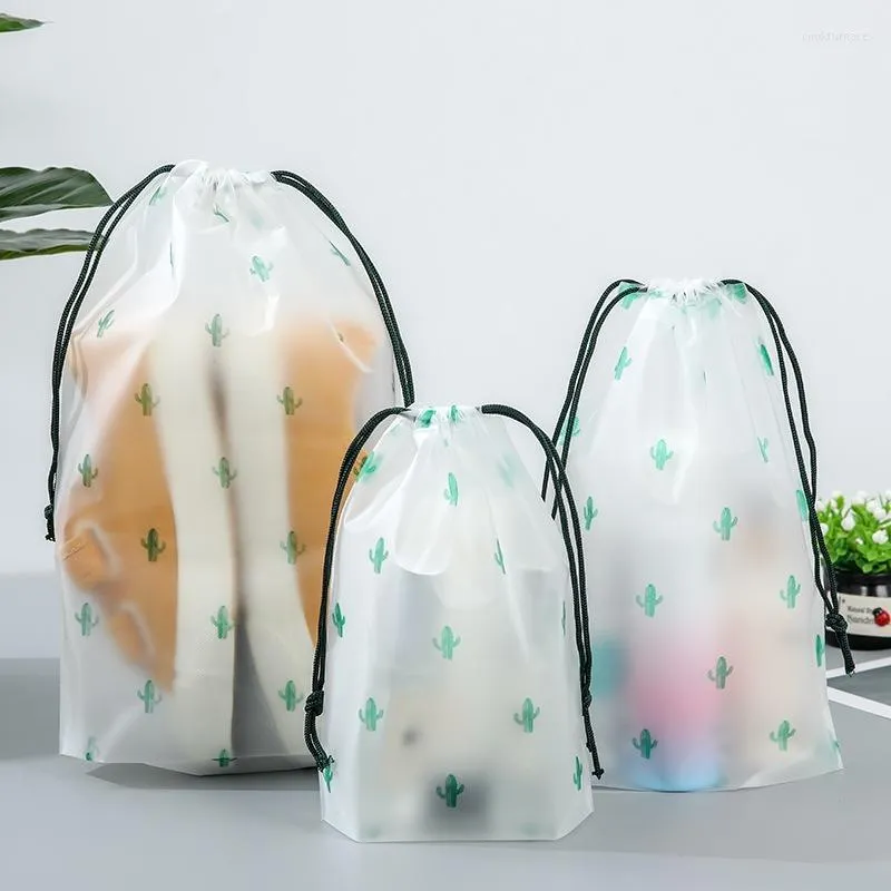 Sacs de rangement 5 pièces sac cosmétique Transparent mignon voyage étui de maquillage étanche bain cordon toilette lavage trousse de beauté