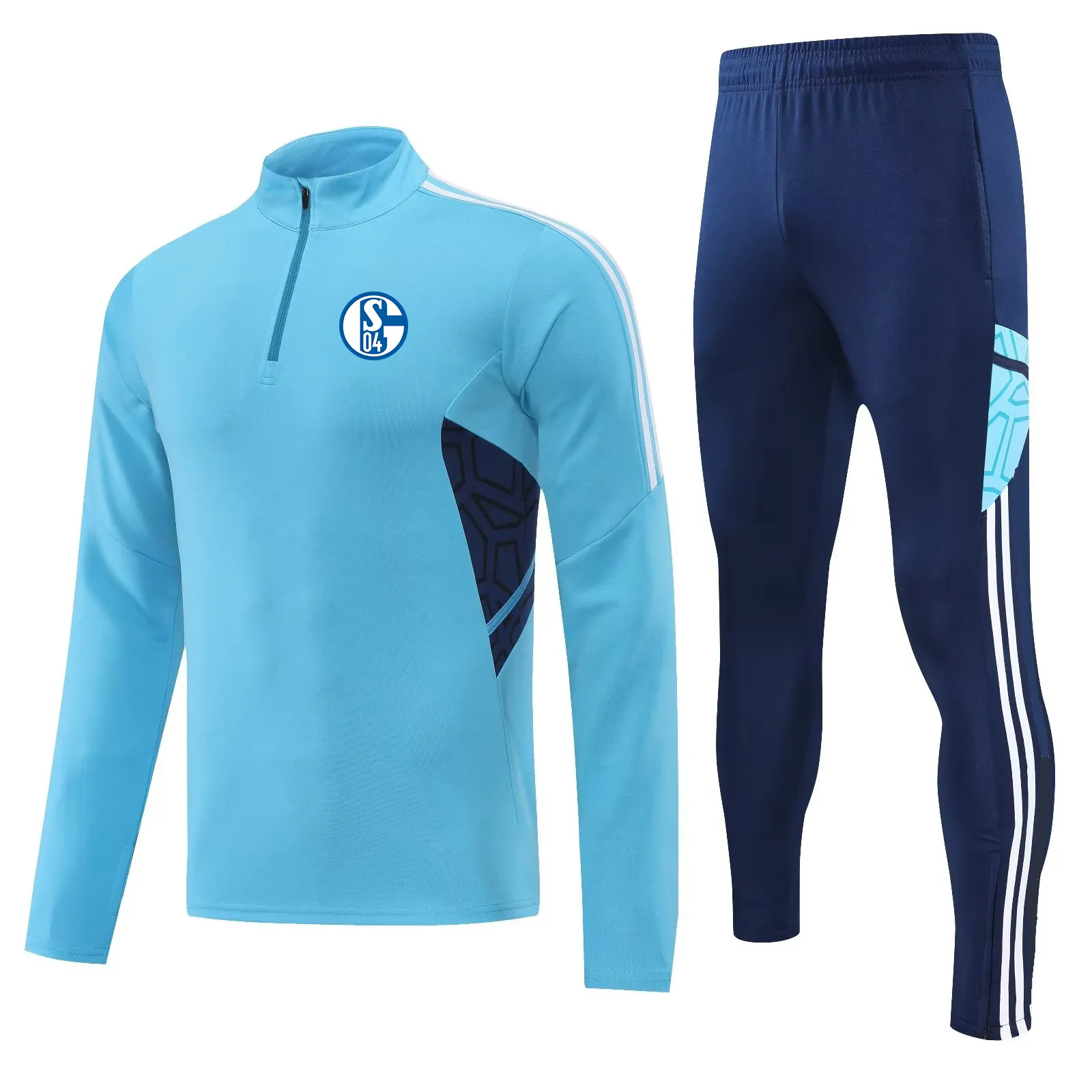 FC Schalke 04 Survêtements pour hommes enfants Loisirs de plein air sport costume d'entraînement jogging sport costume à manches longues