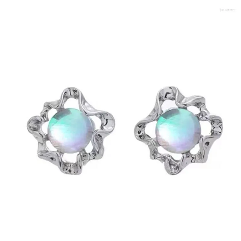 Orecchini pendenti Creative Moonstone Stone Stud Eleganti piercing irregolari Dainty Post Earring Jewelry