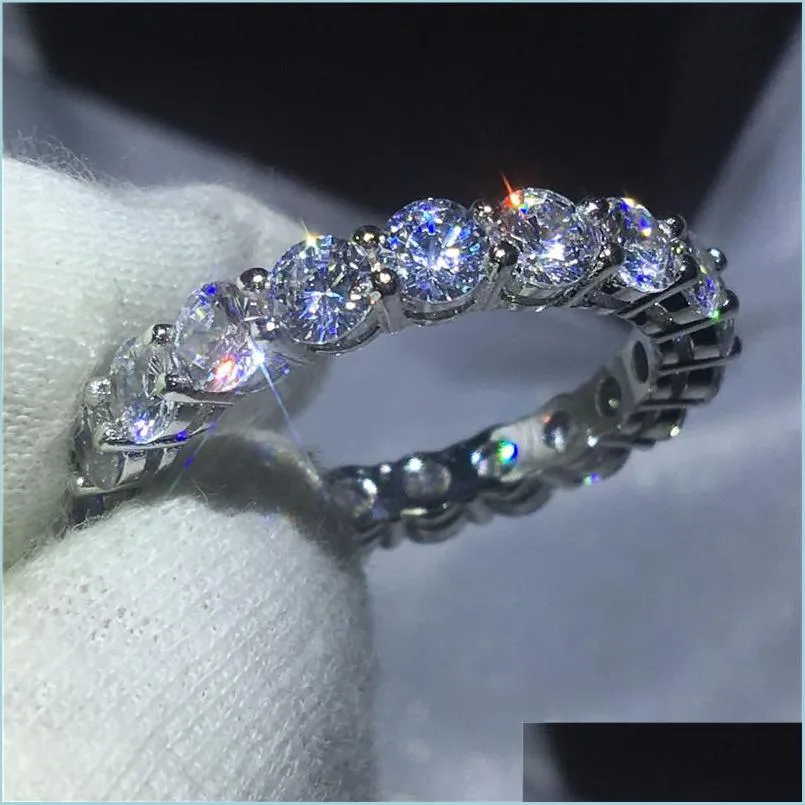 Wedding Rings 9 Styles Lovers Finger Ring 925 Sterling Sier Diamonds CZ Betrokkenheid trouwring voor vrouwen sieraden drop levering 2022 DHMDV