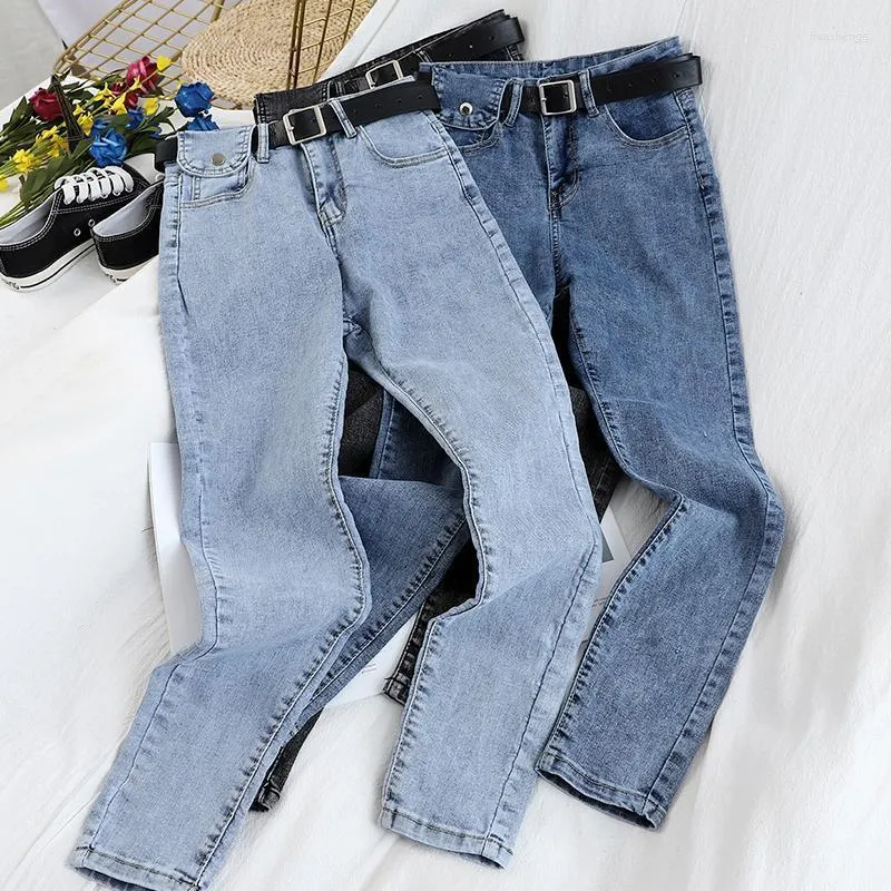 Damen-Jeans, Damen-Temperament, hohe Taille, Chun Zhuang, koreanische Version der schlanken, schlankmachenden Wild-Füße-Hosen, Bleistift-Damenmode