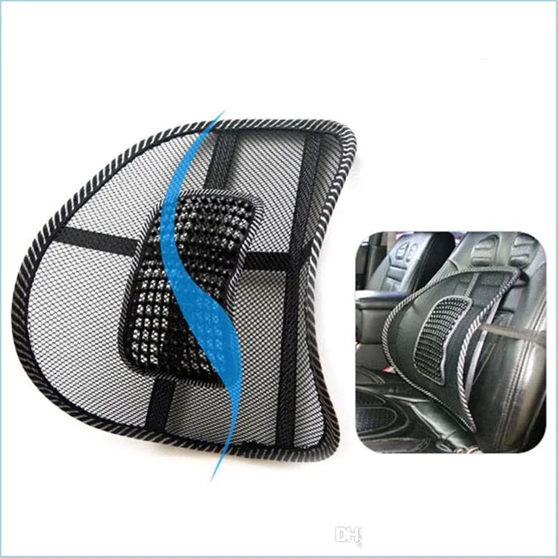 Cuscini di sedile 1pcs sedia per auto sedile Mas indietro supporto lombare a mesh ventilato cuscino cuscino nero ufficio domestico Delivery drop drop.