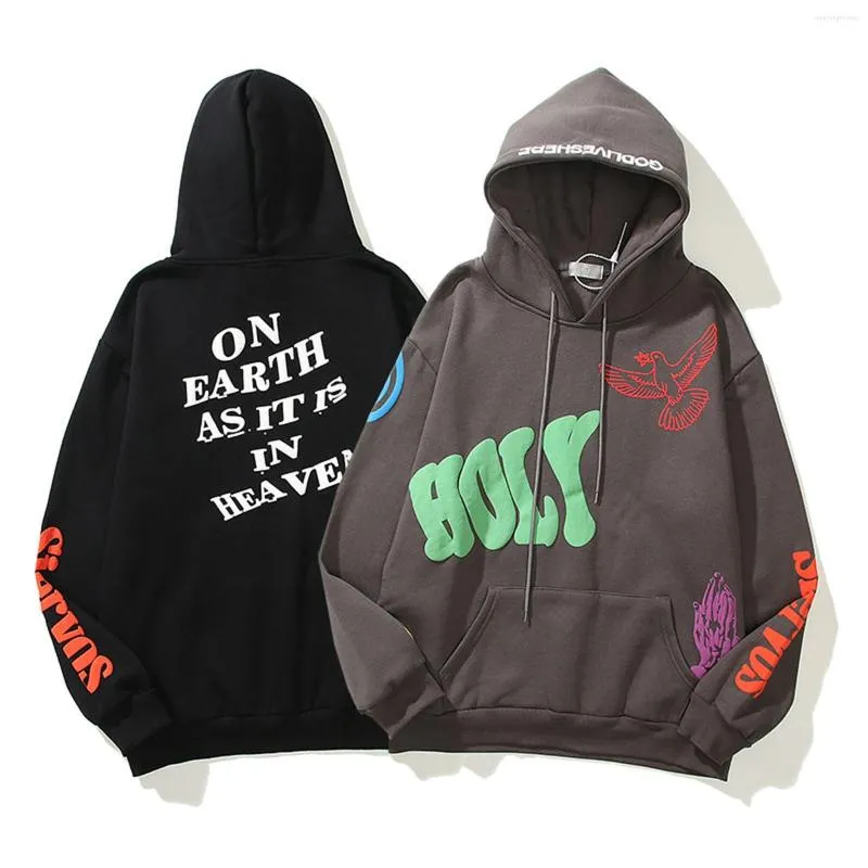 Erkek Hoodies Harajuku Hip Hop Erkekler Hoodie Gevşek Büyük Boyutlu Sıradan Kazak Kapüşonlu Sweatshirt Adam Polar Uzun Kollu Sudaderas#Ru