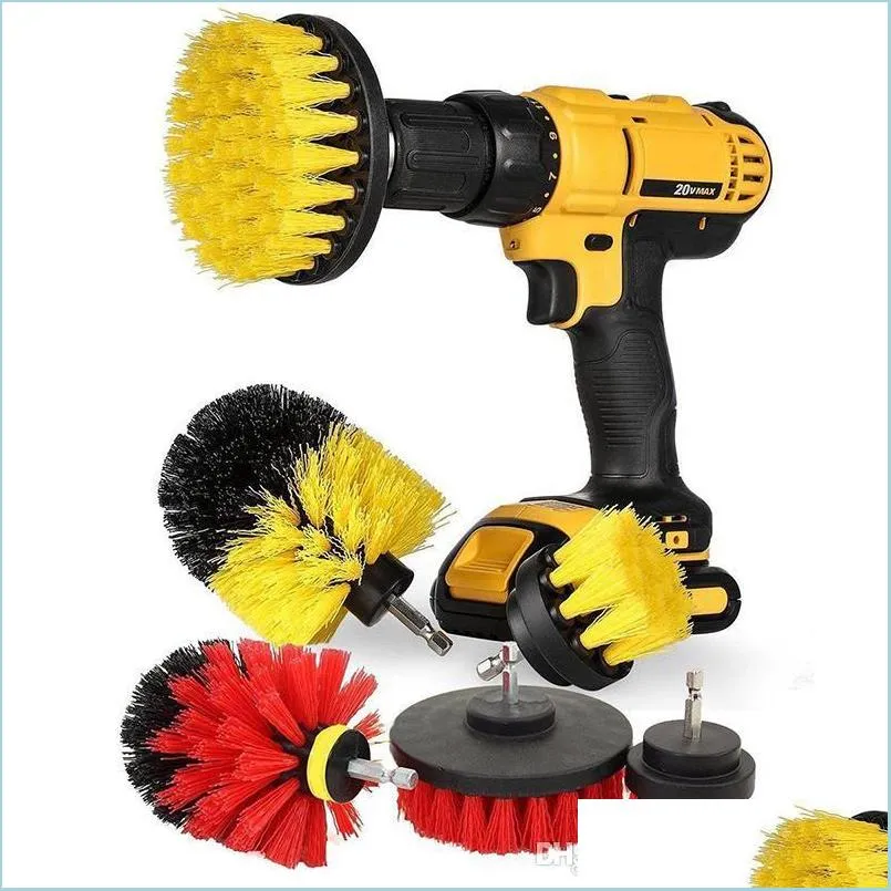 Brosse 3 pièces Kit de brosse de forage pour coulis de carrelage voiture bateau Rv baignoire nettoyant épurateur outil de nettoyage brosses électrique gommage goutte livraison 2022 Dhirw