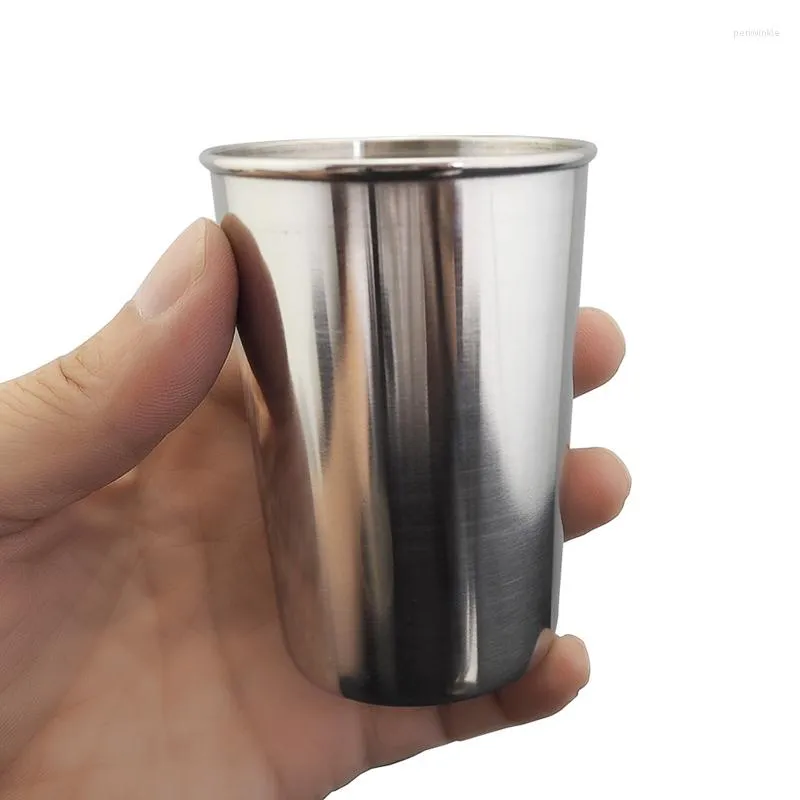 Mugs 1 Pcs Stainless Steel Metal Beer Cup Wine Cups Drinking Mug Coffee Tumbler Tea Milk Home Kitchen Drinkware 180ml/320ml