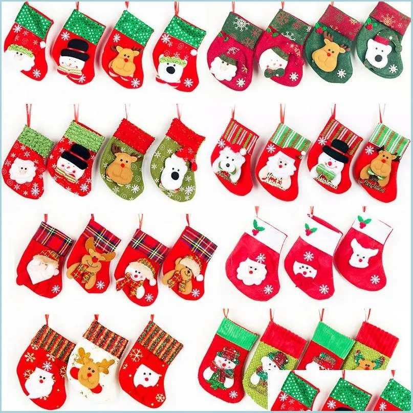 Christmas Decorations 26 Styles Mini Christmas Stocking Snow Design Xmas Cute Home Decorations Socks Candy Gifts Storage Bag Drop De Dhufs